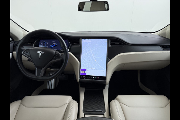 Tesla Model S 75D 476PK AWD Lmv 21" Leder Navi Ecc Panoramadak Cold Weather Pack Luchtvering Adap.Cruise Elek.Stoelen+Memory+Verwarmd Camera's Led Privacy Glas Homelink 5 Stuurverwarming Elek.Achterklep Dodehoek detector Wifi 1e Eigenaar Origineel Nederlandse Auto