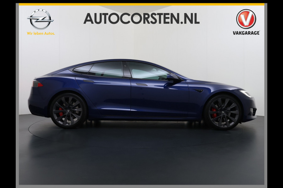 Tesla Model S 75D 476PK AWD Lmv 21" Leder Navi Ecc Panoramadak Cold Weather Pack Luchtvering Adap.Cruise Elek.Stoelen+Memory+Verwarmd Camera's Led Privacy Glas Homelink 5 Stuurverwarming Elek.Achterklep Dodehoek detector Wifi 1e Eigenaar Origineel Nederlandse Auto