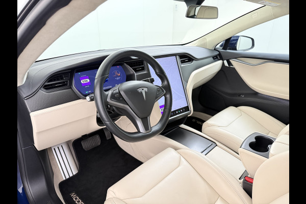 Tesla Model S 75D 476PK AWD Lmv 21" Leder Navi Ecc Panoramadak Cold Weather Pack Luchtvering Adap.Cruise Elek.Stoelen+Memory+Verwarmd Camera's Led Privacy Glas Homelink 5 Stuurverwarming Elek.Achterklep Dodehoek detector Wifi 1e Eigenaar Origineel Nederlandse Auto