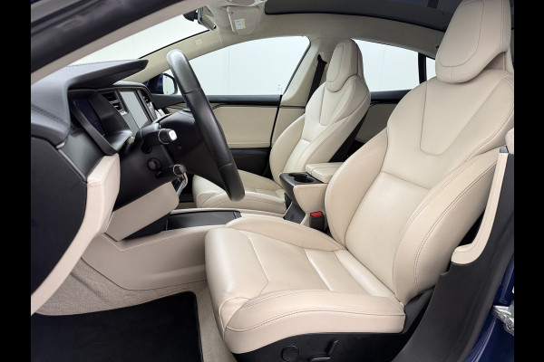 Tesla Model S 75D 476PK AWD Lmv 21" Leder Navi Ecc Panoramadak Cold Weather Pack Luchtvering Adap.Cruise Elek.Stoelen+Memory+Verwarmd Camera's Led Privacy Glas Homelink 5 Stuurverwarming Elek.Achterklep Dodehoek detector Wifi 1e Eigenaar Origineel Nederlandse Auto