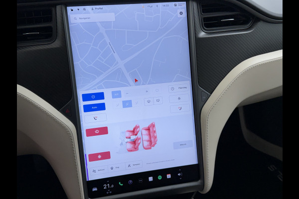 Tesla Model S 75D 476PK AWD Lmv 21" Leder Navi Ecc Panoramadak Cold Weather Pack Luchtvering Adap.Cruise Elek.Stoelen+Memory+Verwarmd Camera's Led Privacy Glas Homelink 5 Stuurverwarming Elek.Achterklep Dodehoek detector Wifi 1e Eigenaar Origineel Nederlandse Auto