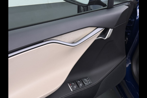 Tesla Model S 75D 476PK AWD Lmv 21" Leder Navi Ecc Panoramadak Cold Weather Pack Luchtvering Adap.Cruise Elek.Stoelen+Memory+Verwarmd Camera's Led Privacy Glas Homelink 5 Stuurverwarming Elek.Achterklep Dodehoek detector Wifi 1e Eigenaar Origineel Nederlandse Auto