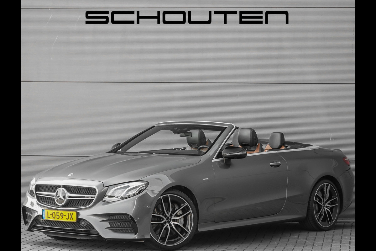 Mercedes-Benz E-Klasse Cabrio AMG 53 4M Premium Plus Luchtvering Aircap Nappa Leder Burmester Stoelventilatie HUD