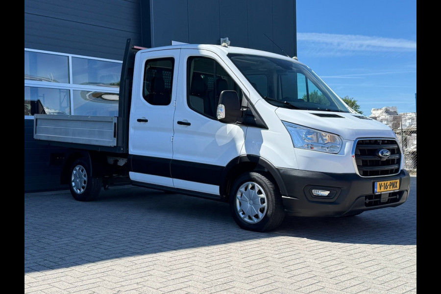 Ford Transit 310 2.0 TDCI 130pk L2H1 DC Trend | Open Laadbak | Trekhaak 2550KG | Airco | Kunstleder | Bluetooth | 7-persoons