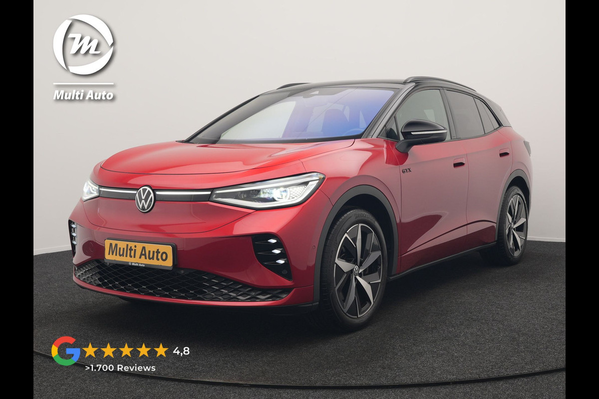Volkswagen ID.4 GTX 4Motion 77 kWh 299pk Dealer O.H. | Adaptive Cruise | Head Up | 360 Camera | Alcantara Sportstoelen Massage & Memory | IQ Light | Sfeerverlichting | Keyless | Blis | Apple Carplay | Stuur Verwarmd | Navigatie | DAB |