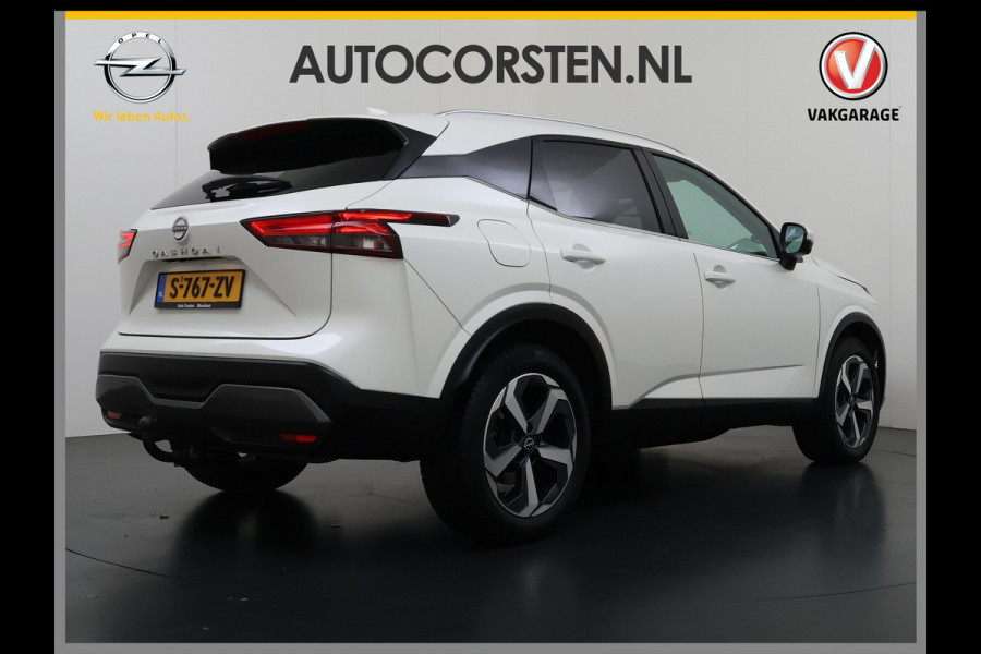 Nissan QASHQAI 1.3T 158PK MHEV Automaat Xtronic Panoramadak Trekhaak Adap.Cruise Navi Ecc 360°Camera Android Auto Apple Carplay Pdc N-Connecta Privacy Glas Lmv Full-Led DAB Bluetooth Lane Assist Rijstrooksensor Wifi Dealeronderhouden 1e Eigenaar Origineel Nederlandse Auto