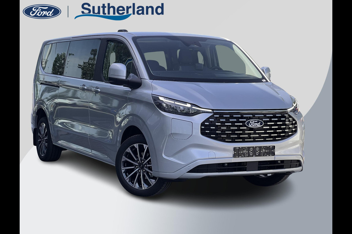 Ford Tourneo Custom 340 2.5 PHEV L2H1 Titanium X 233pk | 16-weg elek. AGR-stoel | Handsfree elek. dubbele zijschuifdeuren | Panoramadak | 15 B&O speaker | Inklapbare trekhaak | Verwarmbaar stuurwiel | Verwarmbare en elek. verstelbare stoelen tweede zitrij | Draadloos opladen | Prijs ex. BTW incl. BPM |  Prijs Incl. BTW en BPM 70.400