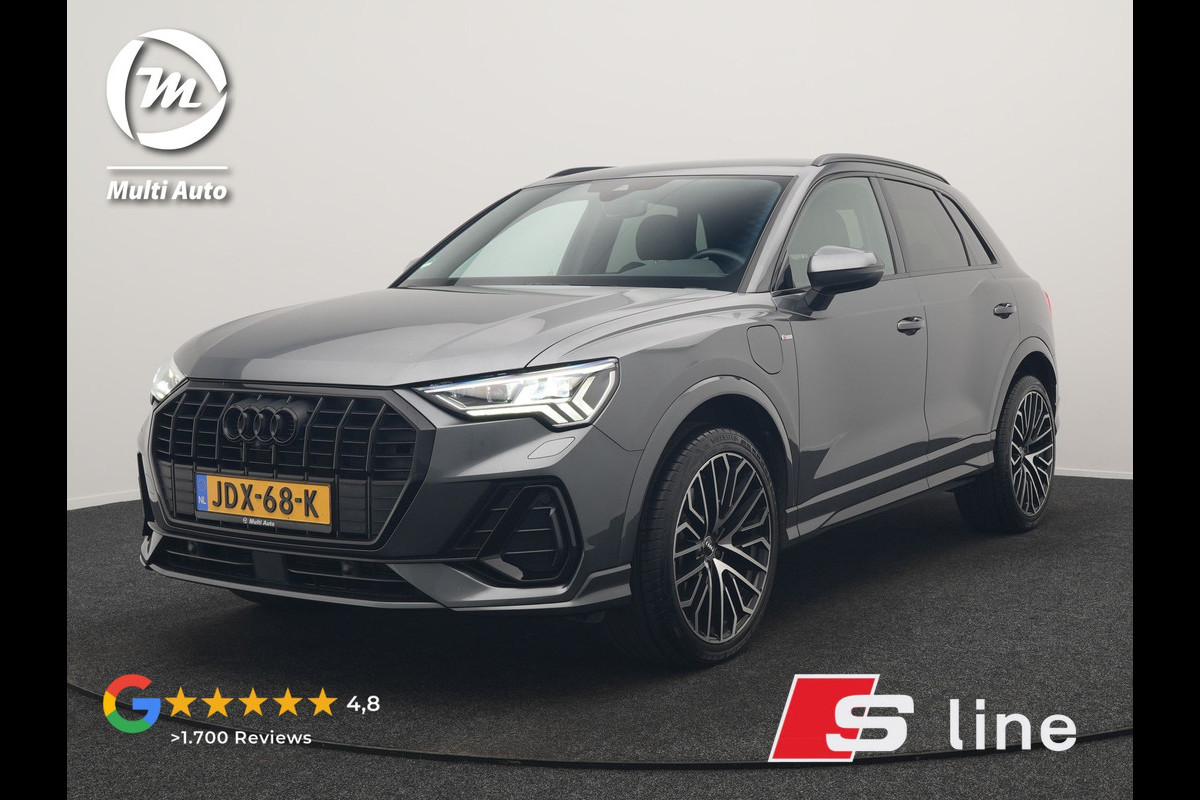Audi Q3 45 TFSI e 2x S Line PHEV 245pk Dealer O.H. | Trekhaak Afn. | Adaptive Cruise | 360 Camera | Matrix LED | Sportstoelen Memory & Verwarmd | Keyless | Blis | Apple Carplay | Sfeerverlichting | 20"L.M | Navigatie | DAB | Plug In Hybrid |