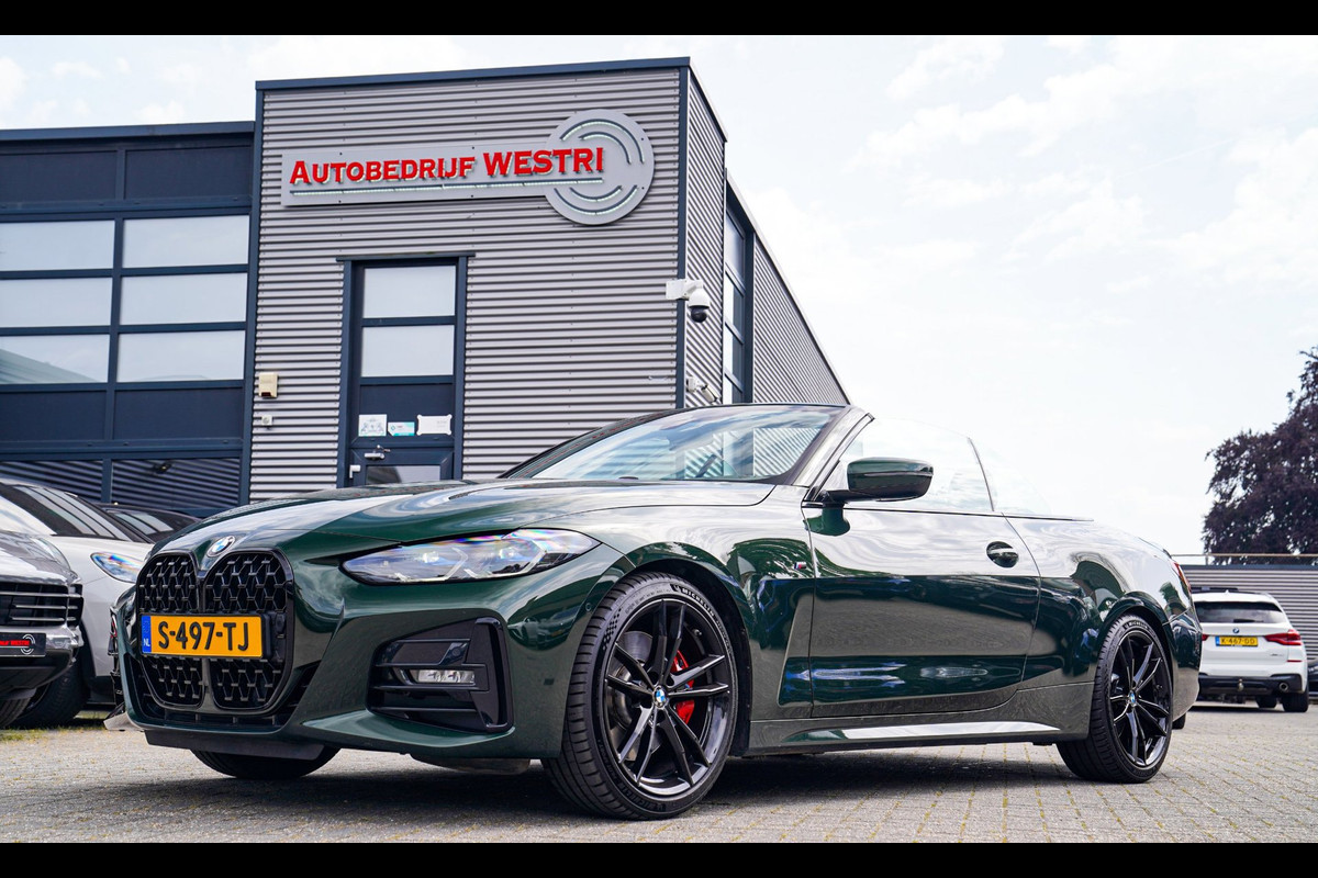 BMW 4 Serie Cabrio 430i High Executive |Sanremo green | LaserLED | Stoelkoeling | Camera | Nekverwarming | Carbon