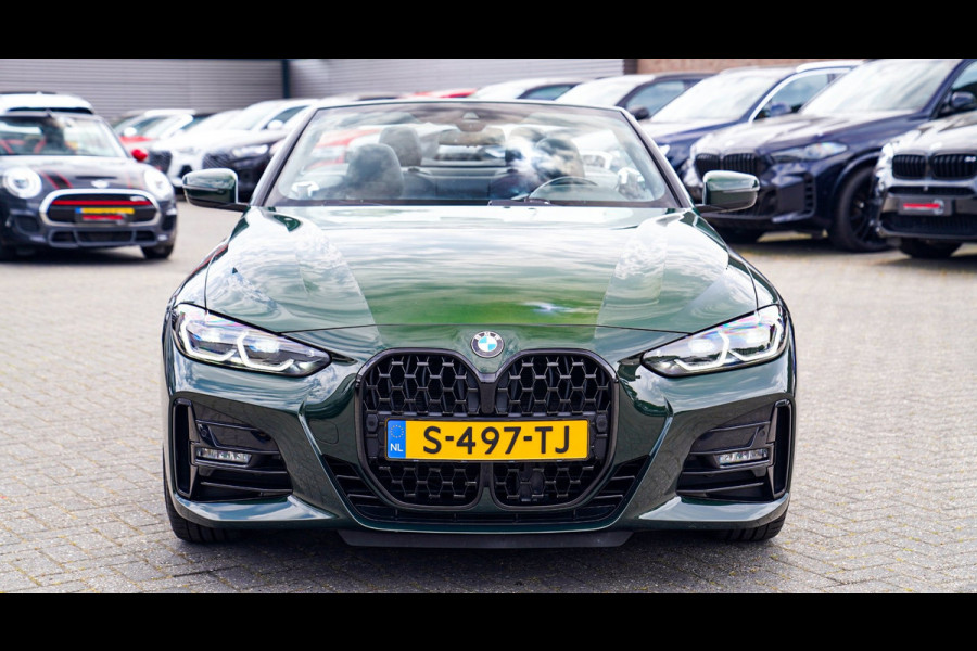 BMW 4 Serie Cabrio 430i High Executive |Sanremo green | LaserLED | Stoelkoeling | Camera | Nekverwarming | Carbon