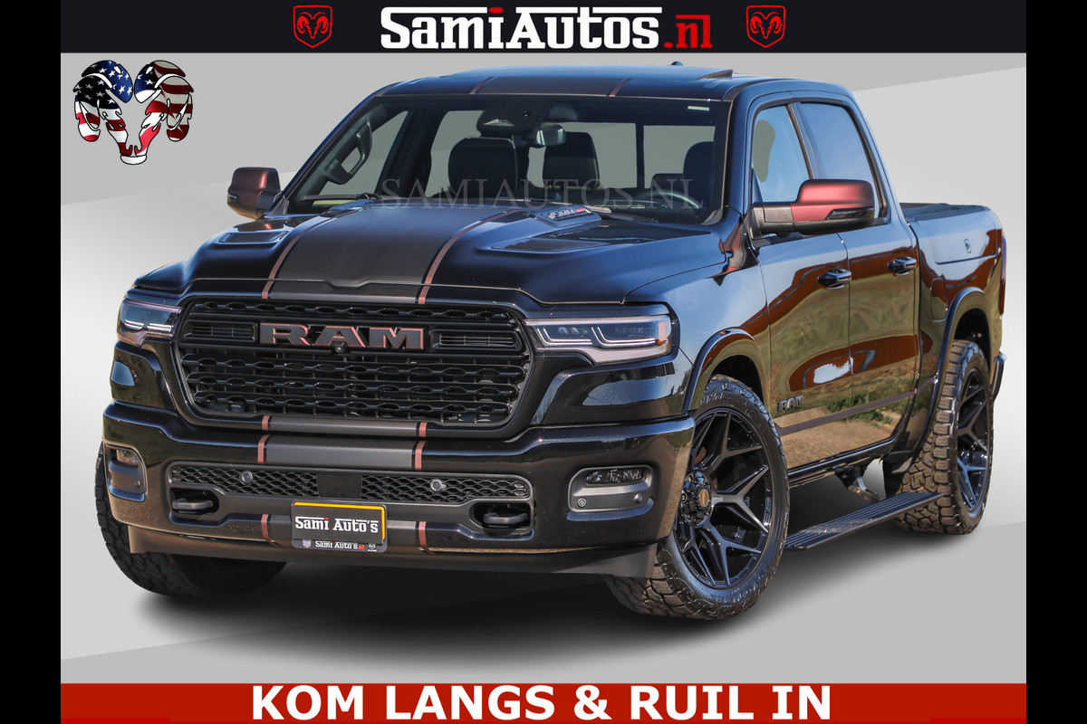 Dodge Ram Limited H.O 540HP 706Nm | Massage + Full Option | De Meest Luxe en Volle Pick-Up in zijn Klasse | Comfortabele Dubbele Cabine met Royale 5 Zitplaatsen | BPM vrij | Nu Leverbaar uit Voorraad | Voorraad Nr 2304 - 8540