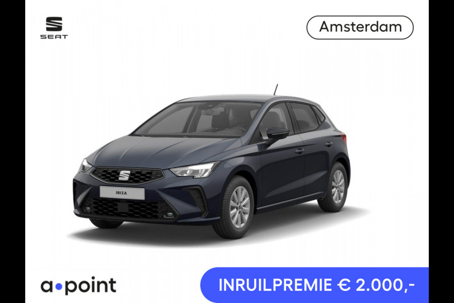 Seat Ibiza 1.0 EcoTSI Reference | Draadloze Carplay | Cruise Control | Full Led | Lichtmetalen Velgen: 'Brilliant Silver | Private Lease v/a 329,- euro!