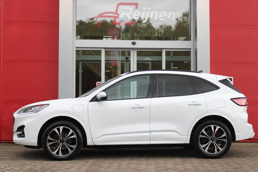 Ford Kuga 2.5 PHEV 225PK ST-LINE X | ELEKTRISCH WEGKLAPBARE TREKHAAK | NAVIGATIE | WINTER PACK: VOORRUIT/STUUR/STOEL VERWARMING | ACHTERBANK VERWARMING | DODEHOEKDETECTIE | CAMERA VOOR + ACHTER | KEYLESS ENTRY/START | RODE REMKLAUWEN | ADAPTIVE CRUISE CONTROL | DAB+ RADIO | APPLE CARPLAY/ANDROID AUTO | 19" LICHTMETALEN VELGEN | PARKEERSENSOREN VOOR + ACHTER | AUTOMATISCH INPARKEREN | ELEKTRISCH BEDIENBARE ACHTERKLEP |