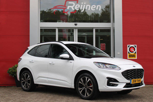 Ford Kuga 2.5 PHEV 225PK ST-LINE X | ELEKTRISCH WEGKLAPBARE TREKHAAK | NAVIGATIE | WINTER PACK: VOORRUIT/STUUR/STOEL VERWARMING | ACHTERBANK VERWARMING | DODEHOEKDETECTIE | CAMERA VOOR + ACHTER | KEYLESS ENTRY/START | RODE REMKLAUWEN | ADAPTIVE CRUISE CONTROL | DAB+ RADIO | APPLE CARPLAY/ANDROID AUTO | 19" LICHTMETALEN VELGEN | PARKEERSENSOREN VOOR + ACHTER | AUTOMATISCH INPARKEREN | ELEKTRISCH BEDIENBARE ACHTERKLEP |