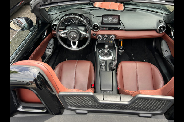 Mazda MX-5 1.5 SkyActiv-G 131 GT-M Zwart / Bruin Leder NL-Auto 100% Dealer Onderhouden
