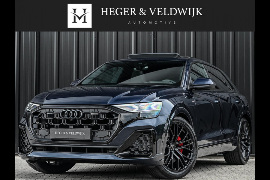 Audi Q8 55 TFSI e quattro Pro Line S | Panoramadak | 360 Camera | B&O | Head-up | Achterasbesturing | Luchtvering | Ambiance interieur | Soft close | Trekhaak | Stuurwiel verwarmd |