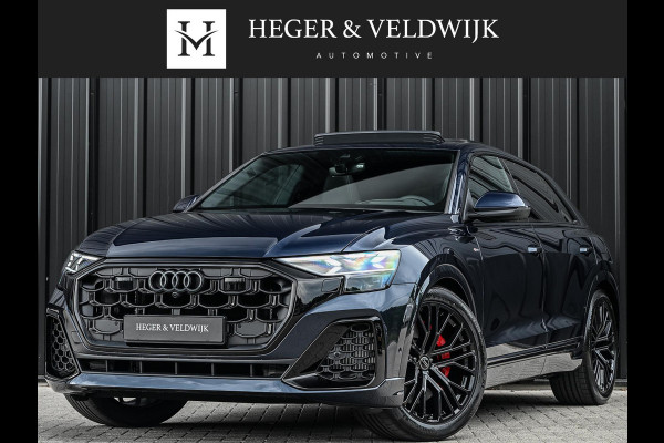 Audi Q8 55 TFSI e quattro Pro Line S | Panoramadak | 360 Camera | B&O | Head-up | Achterasbesturing | Luchtvering | Ambiance interieur | Soft close | Trekhaak | Stuurwiel verwarmd |