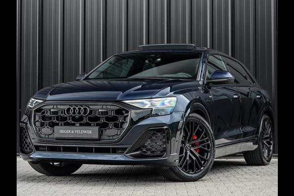 Audi Q8 55 TFSI e quattro Pro Line S | Panoramadak | 360 Camera | B&O | Head-up | Achterasbesturing | Luchtvering | Ambiance interieur | Soft close | Trekhaak | Stuurwiel verwarmd |