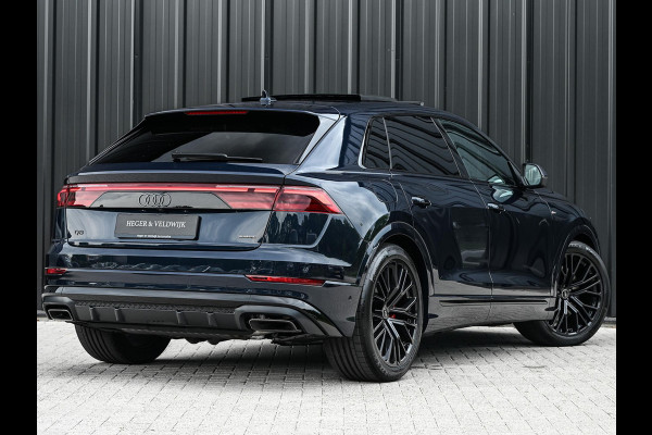 Audi Q8 55 TFSI e quattro Pro Line S | Panoramadak | 360 Camera | B&O | Head-up | Achterasbesturing | Luchtvering | Ambiance interieur | Soft close | Trekhaak | Stuurwiel verwarmd |