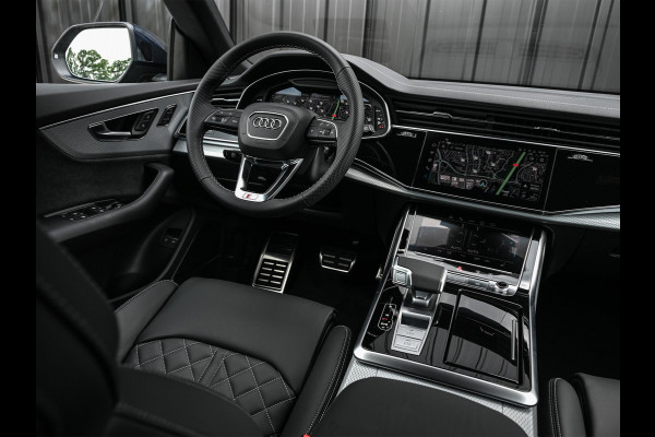 Audi Q8 55 TFSI e quattro Pro Line S | Panoramadak | 360 Camera | B&O | Head-up | Achterasbesturing | Luchtvering | Ambiance interieur | Soft close | Trekhaak | Stuurwiel verwarmd |