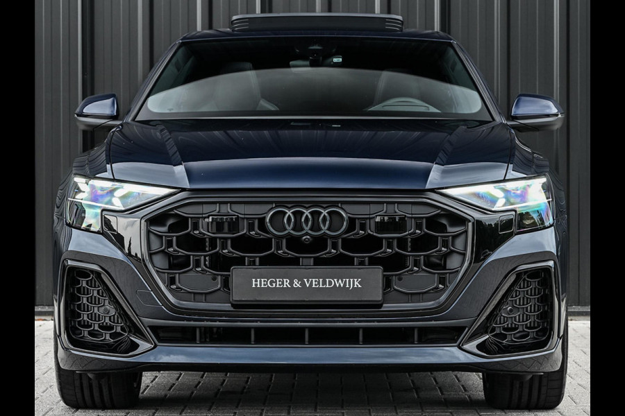 Audi Q8 55 TFSI e quattro Pro Line S | Panoramadak | 360 Camera | B&O | Head-up | Achterasbesturing | Luchtvering | Ambiance interieur | Soft close | Trekhaak | Stuurwiel verwarmd |