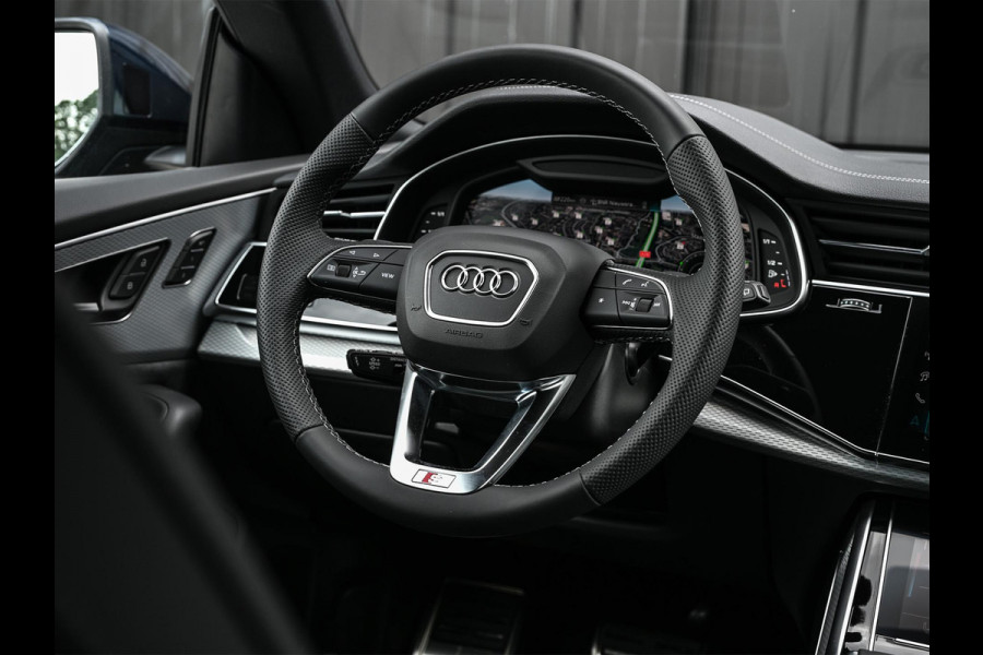 Audi Q8 55 TFSI e quattro Pro Line S | Panoramadak | 360 Camera | B&O | Head-up | Achterasbesturing | Luchtvering | Ambiance interieur | Soft close | Trekhaak | Stuurwiel verwarmd |