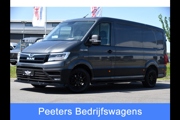 MAN TGE 3.180 2.0 L3H2 PB Edition Camera, Cruise, Carplay, LED, Clima, Stoelverwarming, Trekhaak, Standkachel, Uniek!