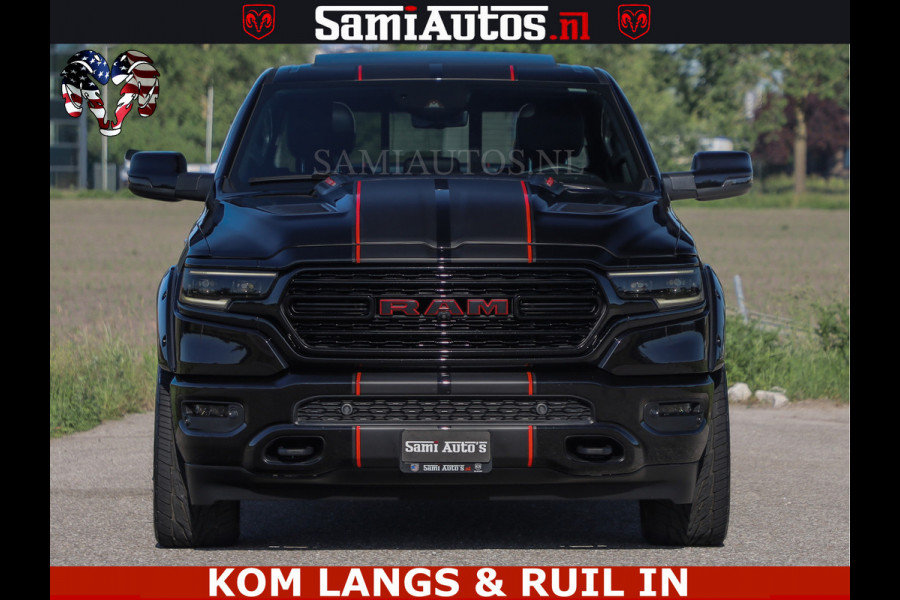 Dodge Ram HULK 5.7 V8 402PK | LIMITED EDITION | HUD | LUCHTVERING | BLACK ON BLACK | STRIPING | WIDE BODY | BREDE WIELEN | BOM VOL CREW CAB DUBBELE CAINE 5 PERSOONS UITVOERING | TOP STAAT |