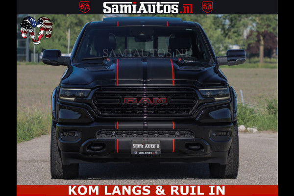Dodge Ram HULK 5.7 V8 402PK | LIMITED EDITION | HUD | LUCHTVERING | BLACK ON BLACK | STRIPING | WIDE BODY | BREDE WIELEN | BOM VOL CREW CAB DUBBELE CAINE 5 PERSOONS UITVOERING | TOP STAAT |