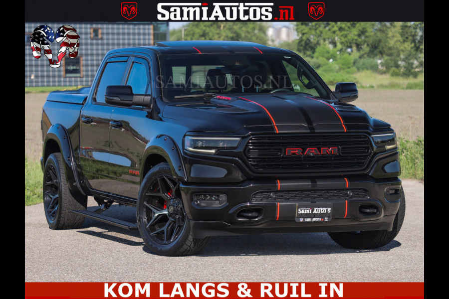 Dodge Ram HULK 5.7 V8 402PK | LIMITED EDITION | HUD | LUCHTVERING | BLACK ON BLACK | STRIPING | WIDE BODY | BREDE WIELEN | BOM VOL CREW CAB DUBBELE CAINE 5 PERSOONS UITVOERING | TOP STAAT |