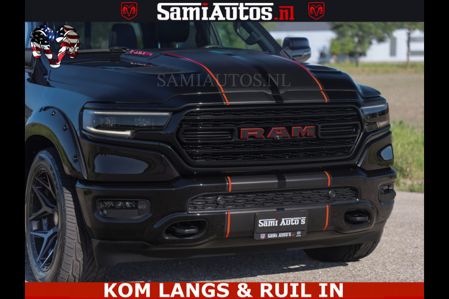 Dodge Ram HULK 5.7 V8 402PK | LIMITED EDITION | HUD | LUCHTVERING | BLACK ON BLACK | STRIPING | WIDE BODY | BREDE WIELEN | BOM VOL CREW CAB DUBBELE CAINE 5 PERSOONS UITVOERING | TOP STAAT |