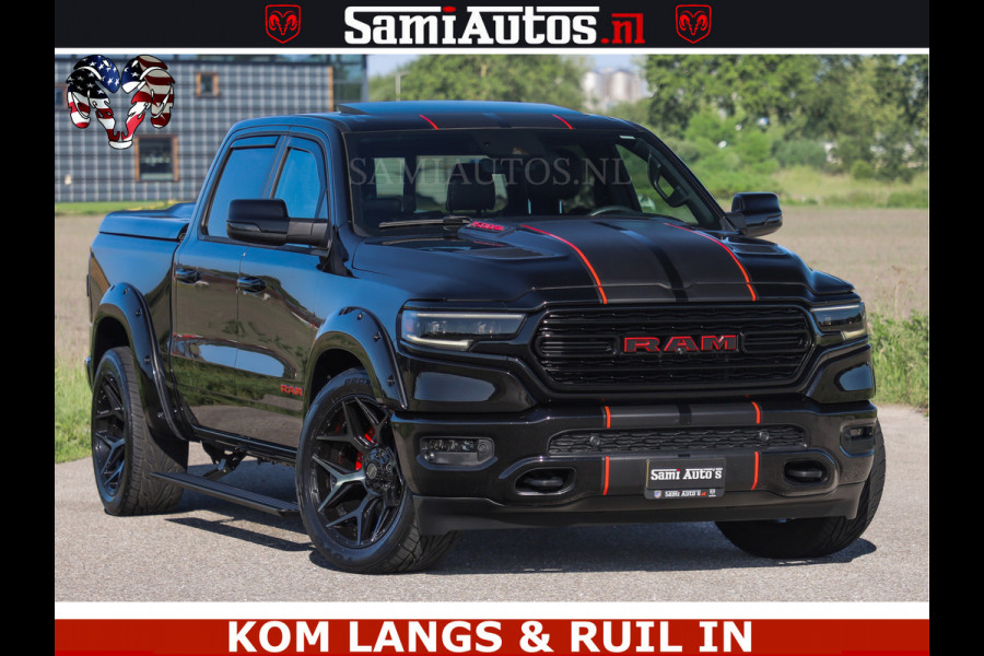Dodge Ram HULK 5.7 V8 402PK | LIMITED EDITION | HUD | LUCHTVERING | BLACK ON BLACK | STRIPING | WIDE BODY | BREDE WIELEN | BOM VOL CREW CAB DUBBELE CAINE 5 PERSOONS UITVOERING | TOP STAAT |