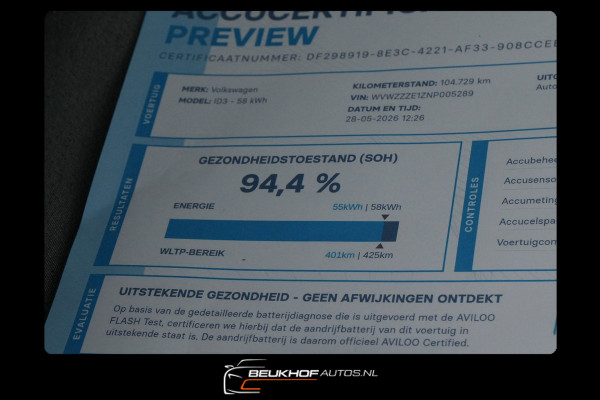 Volkswagen ID.3 58 kWh Massage stoelen Camera Navi Soh94.4%