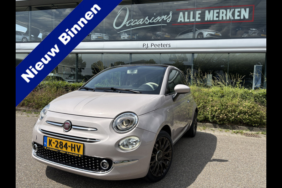 Fiat 500 1.2 Star Powder Pink Glazen panoramadak - Climate control - Parkeersensor achter - Cruise control - Mistlampen - Licht metalen velgen 16 inch - Bluetooth - Radio - Stuur multifunctioneel - Elektrische ramen - Lederen bekleding -  Extra getint glas achter
