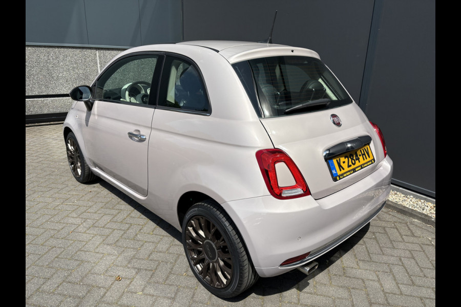 Fiat 500 1.2 Star Powder Pink Glazen panoramadak - Climate control - Parkeersensor achter - Cruise control - Mistlampen - Licht metalen velgen 16 inch - Bluetooth - Radio - Stuur multifunctioneel - Elektrische ramen - Lederen bekleding -  Extra getint glas achter