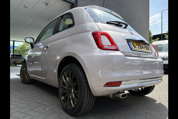 Fiat 500 1.2 Star Powder Pink Glazen panoramadak - Climate control - Parkeersensor achter - Cruise control - Mistlampen - Licht metalen velgen 16 inch - Bluetooth - Radio - Stuur multifunctioneel - Elektrische ramen - Lederen bekleding -  Extra getint glas achter