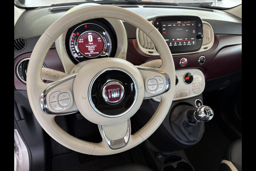 Fiat 500 1.2 Star Powder Pink Glazen panoramadak - Climate control - Parkeersensor achter - Cruise control - Mistlampen - Licht metalen velgen 16 inch - Bluetooth - Radio - Stuur multifunctioneel - Elektrische ramen - Lederen bekleding -  Extra getint glas achter