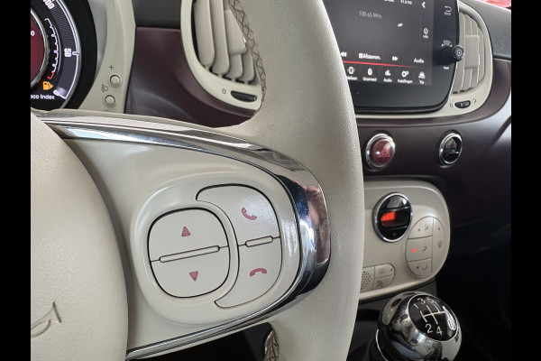 Fiat 500 1.2 Star Powder Pink Glazen panoramadak - Climate control - Parkeersensor achter - Cruise control - Mistlampen - Licht metalen velgen 16 inch - Bluetooth - Radio - Stuur multifunctioneel - Elektrische ramen - Lederen bekleding -  Extra getint glas achter