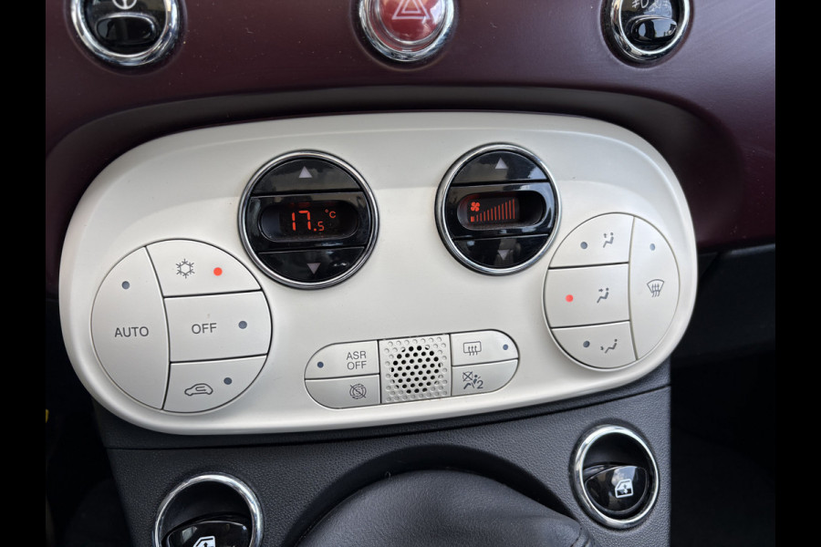 Fiat 500 1.2 Star Powder Pink Glazen panoramadak - Climate control - Parkeersensor achter - Cruise control - Mistlampen - Licht metalen velgen 16 inch - Bluetooth - Radio - Stuur multifunctioneel - Elektrische ramen - Lederen bekleding -  Extra getint glas achter