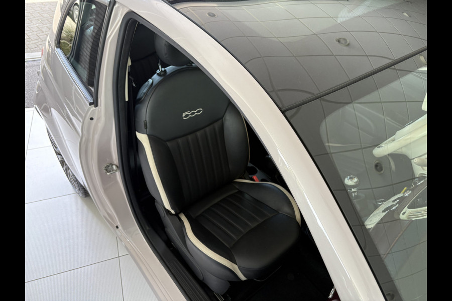 Fiat 500 1.2 Star Powder Pink Glazen panoramadak - Climate control - Parkeersensor achter - Cruise control - Mistlampen - Licht metalen velgen 16 inch - Bluetooth - Radio - Stuur multifunctioneel - Elektrische ramen - Lederen bekleding -  Extra getint glas achter