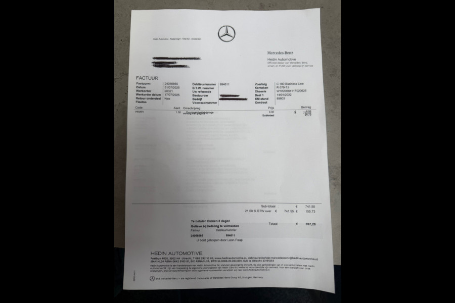 Mercedes-Benz C-Klasse 180 AMG Line GARANTIE|CAMERA|DODEHOEK|KEYLESS|19INCH|DEALER ONDERHOUDEN|2022