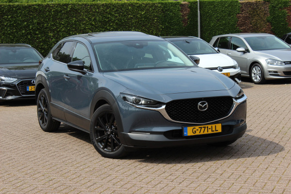 Mazda CX-30 2.0 e-SkyActiv-X M Hybrid Luxury / NL Auto! / Full option! / Trekhaak / Schuifdak / 360Camera / Head-up / Leder / Keyless / 18'' / CarPlay / Bose / Stuur+Stoelverwarming / Dodehoek / DAB / ACC