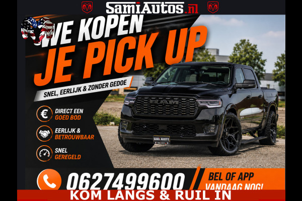 Dodge Ram HULK 5.7 V8 402PK | LIMITED EDITION | HUD | LUCHTVERING | BLACK ON BLACK | STRIPING | WIDE BODY | BREDE WIELEN | BOM VOL CREW CAB DUBBELE CAINE 5 PERSOONS UITVOERING | TOP STAAT |