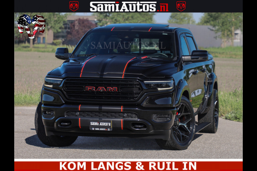 Dodge Ram HULK 5.7 V8 402PK | LIMITED EDITION | HUD | LUCHTVERING | BLACK ON BLACK | STRIPING | WIDE BODY | BREDE WIELEN | BOM VOL CREW CAB DUBBELE CAINE 5 PERSOONS UITVOERING | TOP STAAT |