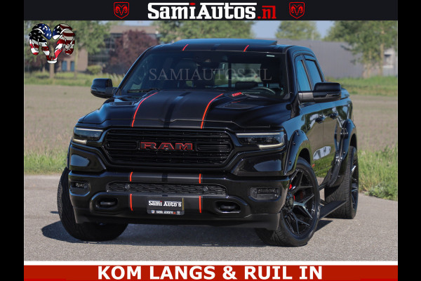 Dodge Ram HULK 5.7 V8 402PK | LIMITED EDITION | HUD | LUCHTVERING | BLACK ON BLACK | STRIPING | WIDE BODY | BREDE WIELEN | BOM VOL CREW CAB DUBBELE CAINE 5 PERSOONS UITVOERING | TOP STAAT |