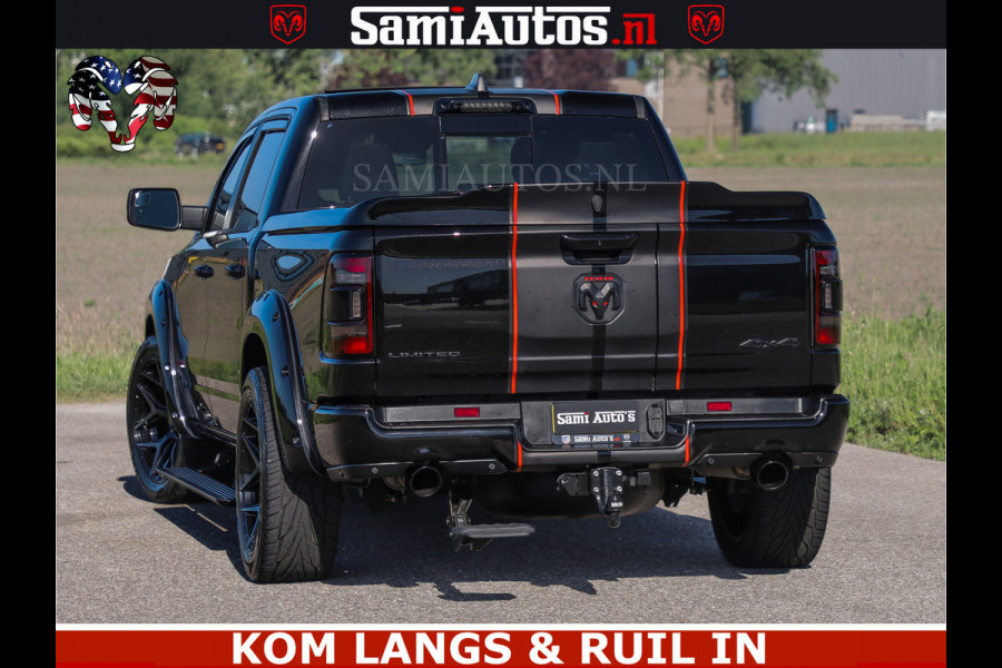 Dodge Ram HULK 5.7 V8 402PK | LIMITED EDITION | HUD | LUCHTVERING | BLACK ON BLACK | STRIPING | WIDE BODY | BREDE WIELEN | BOM VOL CREW CAB DUBBELE CAINE 5 PERSOONS UITVOERING | TOP STAAT |