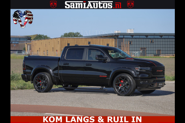 Dodge Ram HULK 5.7 V8 402PK | LIMITED EDITION | HUD | LUCHTVERING | BLACK ON BLACK | STRIPING | WIDE BODY | BREDE WIELEN | BOM VOL CREW CAB DUBBELE CAINE 5 PERSOONS UITVOERING | TOP STAAT |