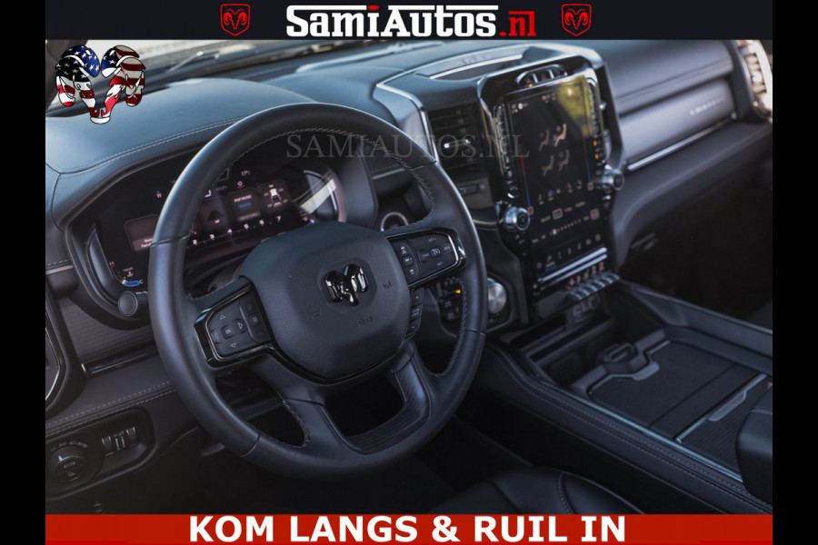 Dodge Ram HULK 5.7 V8 402PK | LIMITED EDITION | HUD | LUCHTVERING | BLACK ON BLACK | STRIPING | WIDE BODY | BREDE WIELEN | BOM VOL CREW CAB DUBBELE CAINE 5 PERSOONS UITVOERING | TOP STAAT |