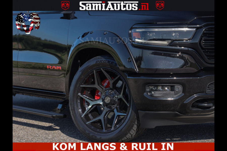 Dodge Ram HULK 5.7 V8 402PK | LIMITED EDITION | HUD | LUCHTVERING | BLACK ON BLACK | STRIPING | WIDE BODY | BREDE WIELEN | BOM VOL CREW CAB DUBBELE CAINE 5 PERSOONS UITVOERING | TOP STAAT |