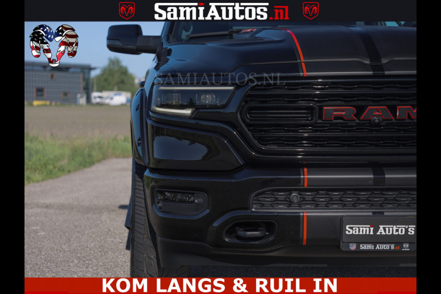 Dodge Ram HULK 5.7 V8 402PK | LIMITED EDITION | HUD | LUCHTVERING | BLACK ON BLACK | STRIPING | WIDE BODY | BREDE WIELEN | BOM VOL CREW CAB DUBBELE CAINE 5 PERSOONS UITVOERING | TOP STAAT |